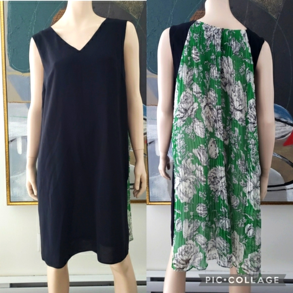 Blum | Solid and Floral-print Sleeveless Shift Dress